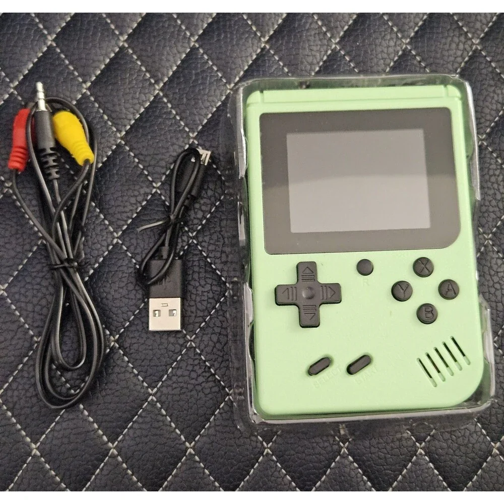 Game Box Plus Handheld Console – Retro Gaming System w/ Preloaded Games - Green